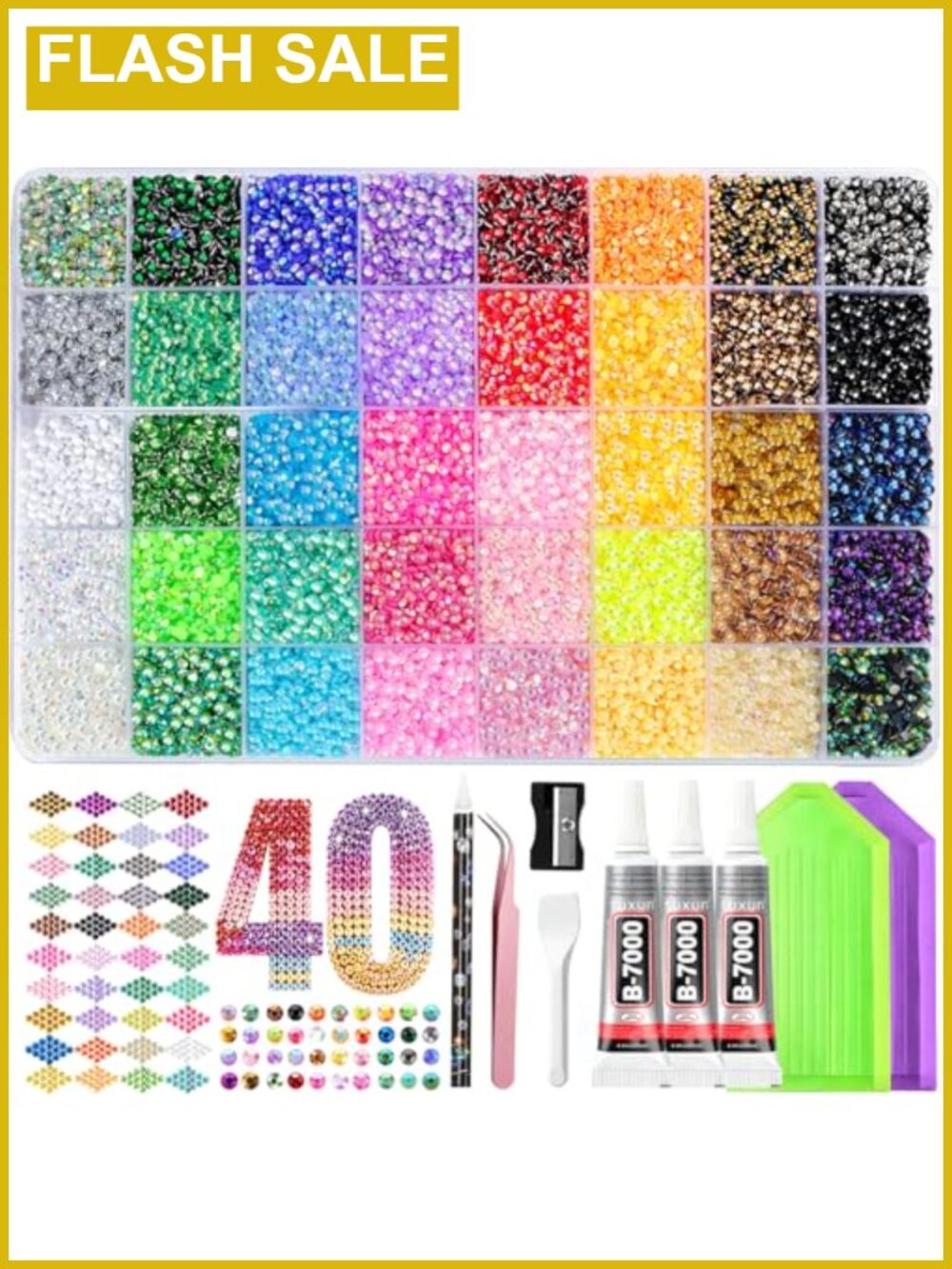 50000Pcs Bedazzling Kit 3mm Resin Jelly Rhinestones